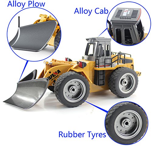 Deals Fisca RC Truck Remote Control Snow Plow 6 Channel 2.4G Alloy Snow Sweeper Vehicle 4WD Tractor Toy With Lights For Kid - Farm and Construction Play Edition