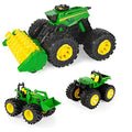 Toddler Toys Monster Treads Super Scale Combine Toy Set With 2 Extra Monster Treads Vehicles Ages 3+ G - Farm and Construction Play Edition