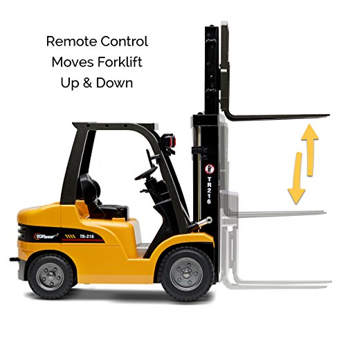 Deals Jumbo Remote Control Forklift 13 Inch Tall 8 Channel Full Functional Professional RC Forklift Construction Toys High Powered Motors 1:10 Scale – Heavy Metal – (TR-216) - Farm and Construction Play Edition