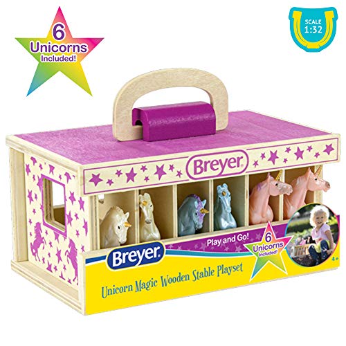 Top 10 Horses Unicorn Magic Wooden Stable Playset With 6 Unicorns 6 Piece Playset 6 Stablemates Unicorns Included 6 H X 9 L X 2.5 D 1:32 Scale Model 59218 Multicolo - Farm and Construction Play Edition