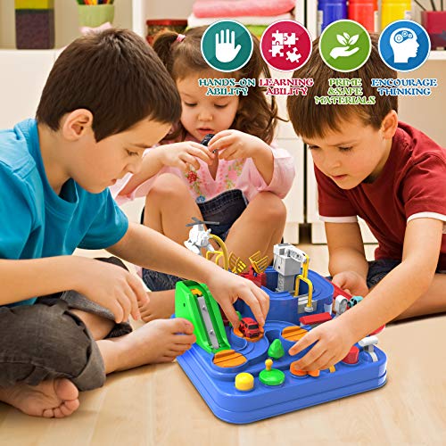 Toddler Toys For 3 4 5 Years Old Boys Girls Car Adventure Toys City Rescue With 4 Mini Cars,Race Tracks Car Toys For Boys Age 3-5 Birthday Gifts For 3-5 Year Old Boys Girls 10.2×10.2×7.2in - Track and Vehicle Play Edition