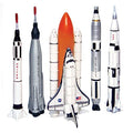 Spaceship Rocket Set – 5 Piece Space Program NASA Collector s Set – Mercury Gemini Apollo Saturn Rockets And Space Shuttle - Space Exploration Play Edition