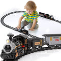 Electric Christmas Train Set For Kids Battery-Powered Train Toys With Sounds Include 4 Cars And 10 Tracks Classic Toy Train Set For 3 4 5 6 Years Old Boys Girls - Railway-Themed Play Edition