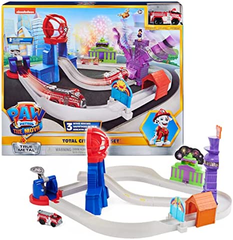 True Metal Total City Rescue Movie Track Set With Exclusive Marshall Vehicle 1:55 Scale Kids Toys For Ages 3 And Up - Track and Vehicle Play Edition