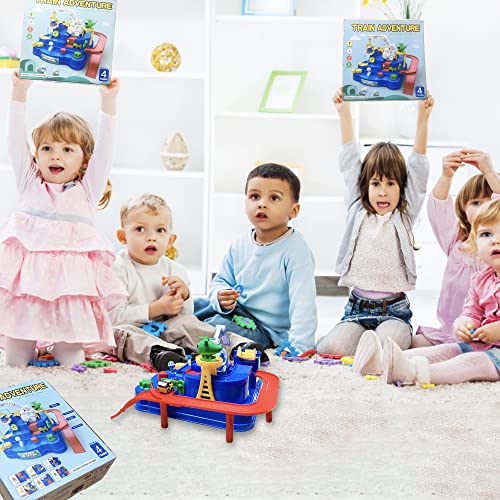 New Toddler Race Track Kids Boy Car Toys Age 3 4 Year Old Boys Girls Preschool Puzzle Rail Car Adventure City Rescue Game Parking Garage Playset Birthday Educational Gifts For Kids Ages 3 4 5 6 Years Old - Track and Vehicle Play Edition