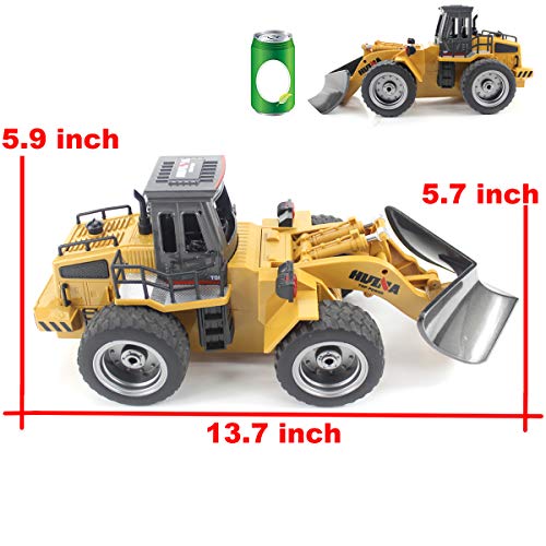 Deals Fisca RC Truck Remote Control Snow Plow 6 Channel 2.4G Alloy Snow Sweeper Vehicle 4WD Tractor Toy With Lights For Kid - Farm and Construction Play Edition