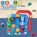 Preschool Educational Car Toys Gifts Puzzle Car Race Tracks Race Track Toys For Boy Car Adventure Toy For 3 4 5 6 7 8 Years Old Kids (Blue Helicopter Car) - Track and Vehicle Play Edition