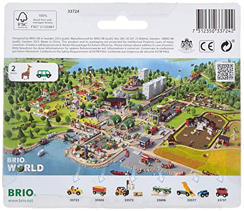 RIO World – 33724 Giraffe And Wagon 2 Piece Toy Train Accessory For Kids Ages 3 And Up Green - Railway-Themed Play Edition
