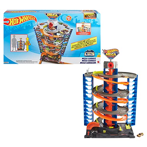 Mattel – Hot Wheels City 50 New Mega Garag - Track and Vehicle Play Edition