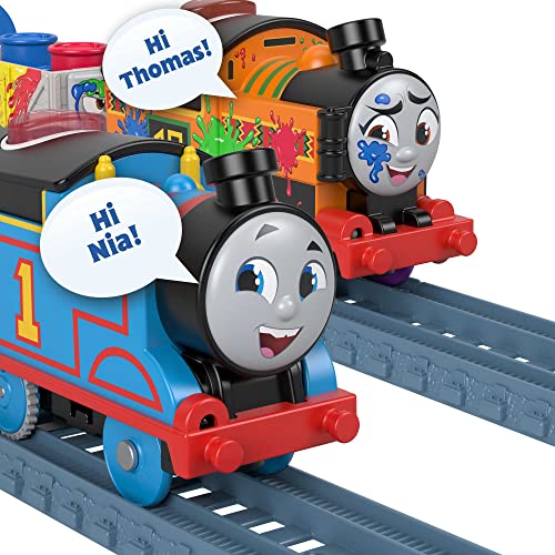 Thomas & Friends Motorized Talking Thomas Engine With Annie & Clarabel Battery-Powered Toy Train With Character Sounds And Phra - Railway-Themed Play Edition
