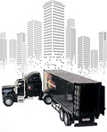 Rig Heavy Duty Tractor Trailer Transport Series Big Box Tractor Trailer (Colors May Vary) - Farm and Construction Play Edition