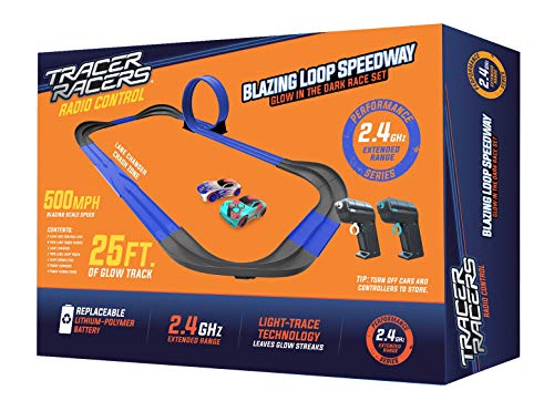 2.4 GHz Radio Control Remote Slot-Less Cordless Racing Blazin Loop Speedway Track Set With Two C - Track and Vehicle Play Edition