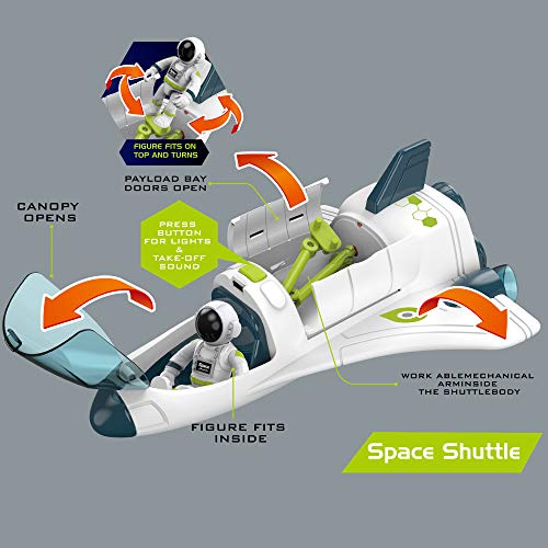 Budget Space Shuttle Spacecraft Airplane Toys For Kids With Lights & Sound & Astronaut Figure,Spaceship Toys For Any Interstellar Mission Adventure,Toy Rocket Gift For Boys 3-5-8 - Space Exploration Play Edition