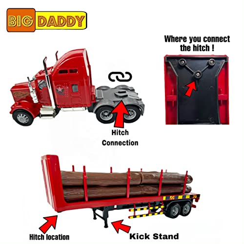 Wholesale Rig Heavy Duty Tractor Trailer Transport Series Lumber Truck Tractor Trailer - Farm and Construction Play Edition