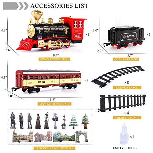 Cheap Train Sets With Steam Locomotive Engine Cargo Car And Tracks Battery Powered Play Set Toy W/ Smoke Light & Sounds For Kids Boys & Girls 3 4 5 6 7 Years Old - Railway-Themed Play Edition