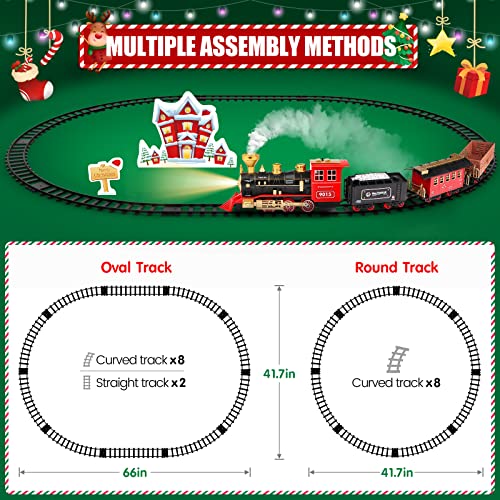 Cheap Train Set – Train Toy For Boys Girls W/ Smokes Lights & Sound Railway Kits W/ Steam Locomotive Engine Cargo Cars & Tracks Christmas Gifts For 3 4 5 6 7 8+ Year Old Kids Red - Railway-Themed Play Edition