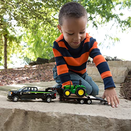 ERTL 1:32 Scale Ford F350 Pickup And Tractor Set — Includes John Deere Tractor Ford F350 Pickup And Gooseneck Trailer — 17.25 X 3.2 X 4.5 Inches — Ages 3 Years And Up - Farm and Construction Play Edition