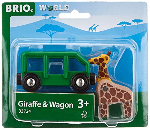 RIO World – 33724 Giraffe And Wagon 2 Piece Toy Train Accessory For Kids Ages 3 And Up Green - Railway-Themed Play Edition