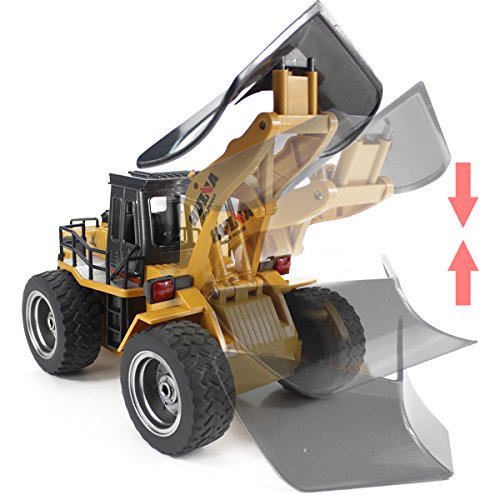 Deals Fisca RC Truck Remote Control Snow Plow 6 Channel 2.4G Alloy Snow Sweeper Vehicle 4WD Tractor Toy With Lights For Kid - Farm and Construction Play Edition
