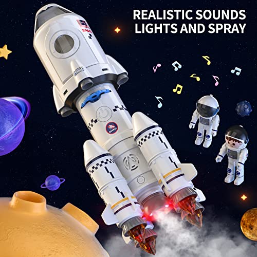 New Space Shuttle Rocket Toys For 3 4 5 6 7 8 9 Years Old Kids Science Educational Toys 5-in-1 STEM Aerospace Toys With 2 Astronauts Projection Lamp Space Adventure Toys Gift For Boys Girls 3+ - Space Exploration Play Edition