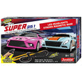 Super 251 USB Power Slot Car Racing Set LED Headlights Strong Magnetic Base Mechanical Lap Counter & Powerbase Integrated As Combo Track For Ages 8 And Up - Track and Vehicle Play Edition