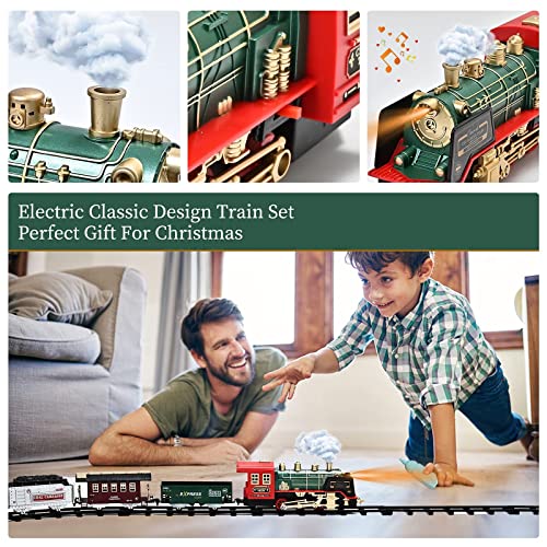 Train Set – Rechargeable Battery And Remote – Around The Christmas Tree With Water Steam Music & Lights – Electric Train Toy Gift Toys For Age 3 4 5 6 7 8+ Kids Toddlers 2022 Remote Control Train Se - Railway-Themed Play Edition