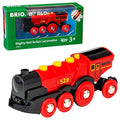 RIO World 33592 Mighty Red Action Locomotive Battery Operated Toy Train With Light And Sound Effects For Kids Age 3 And Up - Railway-Themed Play Edition