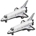Diecast Space Shuttle With Pullback Mechanism Set Of 2 Diecast Metal NASA Space Toys For Boys Astronaut Cake Decorations Astronaut Space Theme Party Favors - Space Exploration Play Edition