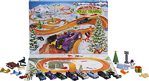 Top 10 2021 Advent Calendar With 24 Surprises That Include 8 1:64 Scale Vehicles & Other Cool Accessories Plus A Play Pane Mat For Collectors & Kids 3 Years Old & Up - Track and Vehicle Play Edition
