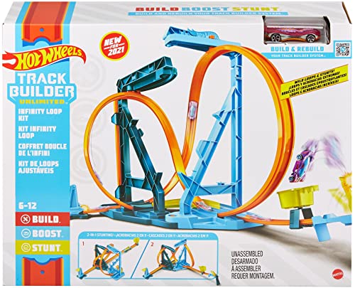 Budget Track Set And 1:64 Scale Toy Car Track And Loop Building Kit With Adjustable Set-Ups And Jump Infinity Loop Kit - Track and Vehicle Play Edition