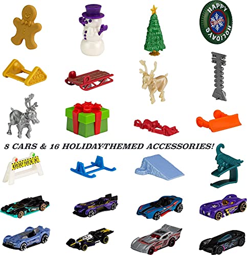 Top 10 2021 Advent Calendar With 24 Surprises That Include 8 1:64 Scale Vehicles & Other Cool Accessories Plus A Play Pane Mat For Collectors & Kids 3 Years Old & Up - Track and Vehicle Play Edition