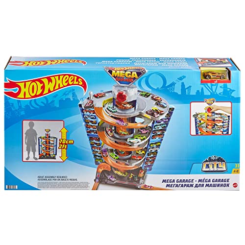 Mattel – Hot Wheels City 50 New Mega Garag - Track and Vehicle Play Edition