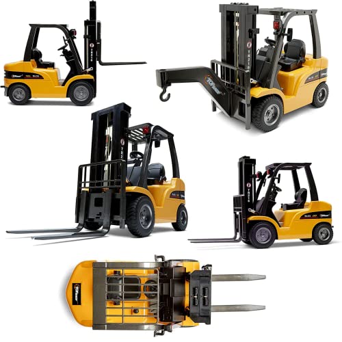 Deals Jumbo Remote Control Forklift 13 Inch Tall 8 Channel Full Functional Professional RC Forklift Construction Toys High Powered Motors 1:10 Scale – Heavy Metal – (TR-216) - Farm and Construction Play Edition