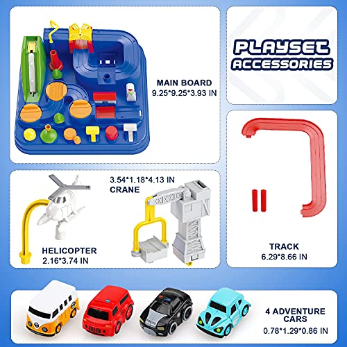 New Car Adventure Toys Race Track For Toddlers – Boy Toy & Race Tracks For Boys – Toddler Car Toys Preschool Educational Toy Cars For Kids 3 4 5 6 7 Year Old Car Track Gifts For Kids - Track and Vehicle Play Edition