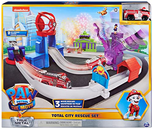 True Metal Total City Rescue Movie Track Set With Exclusive Marshall Vehicle 1:55 Scale Kids Toys For Ages 3 And Up - Track and Vehicle Play Edition