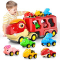 New Dinosaur Truck Toys For Kids 3-5 Years Cars Toys For Toddler 1-3 6 In 1 Jurassic Dinosaurs Trucks Toys Semi Truck Toy Car For Boys And Girls Age 2-3 well-suited Gift For Baby & Toddler Toys - Track and Vehicle Play Edition