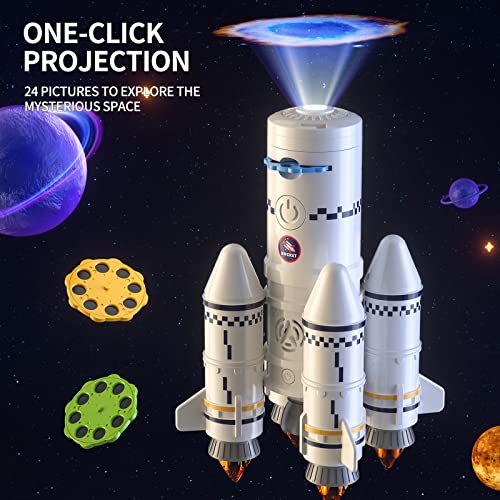 New Space Shuttle Rocket Toys For 3 4 5 6 7 8 9 Years Old Kids Science Educational Toys 5-in-1 STEM Aerospace Toys With 2 Astronauts Projection Lamp Space Adventure Toys Gift For Boys Girls 3+ - Space Exploration Play Edition