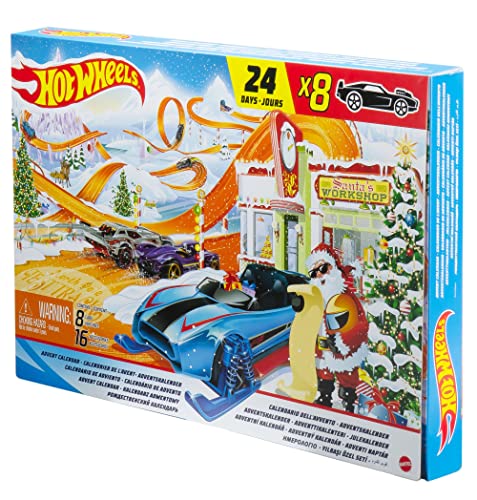 Top 10 2021 Advent Calendar With 24 Surprises That Include 8 1:64 Scale Vehicles & Other Cool Accessories Plus A Play Pane Mat For Collectors & Kids 3 Years Old & Up - Track and Vehicle Play Edition