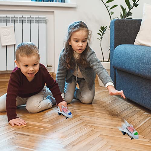 New Light Up Space Shuttle Toys Battery Operated Spaceship Toy With LEDs Sound And Push And Go Motion NASA Toys Outer Space Shuttle Toy Gifts For Boys And Girls Set Of 3 - Space Exploration Play Edition