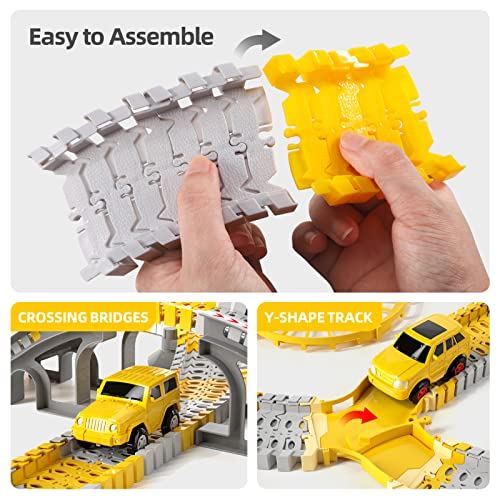 Wholesale IHaHa 236 PCS Construction Toys Race Tracks For Boys Kids Toys 6 PCS Construction Car And Flexible Track Playset Create A Engineering Road For 3 4 5 6 Year Old Boys Girls Toys - Track and Vehicle Play Edition