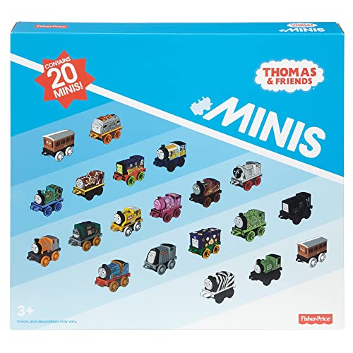 Budget MINIS Toy Train Pack Set Of 20 Miniature Push-Along Engines And Railway Vehicles For Preschool Pretend Play - Railway-Themed Play Edition