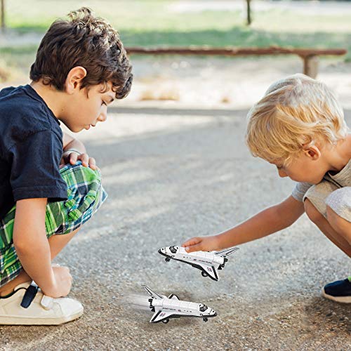Diecast Space Shuttle With Pullback Mechanism Set Of 2 Diecast Metal NASA Space Toys For Boys Astronaut Cake Decorations Astronaut Space Theme Party Favors - Space Exploration Play Edition