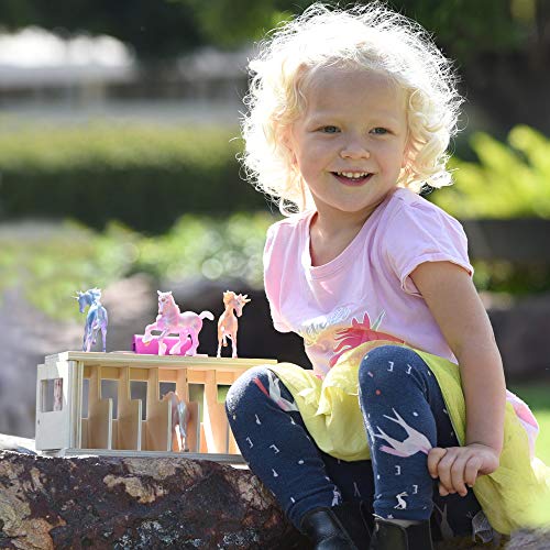 Top 10 Horses Unicorn Magic Wooden Stable Playset With 6 Unicorns 6 Piece Playset 6 Stablemates Unicorns Included 6 H X 9 L X 2.5 D 1:32 Scale Model 59218 Multicolo - Farm and Construction Play Edition