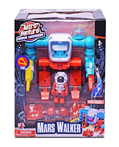 Stro Venture Mars Walker Mars Mission Space Toy Transformable Explorer Robot With Light Astronaut Figure And Accessories Transform From Walking To Driving Mode - Space Exploration Play Edition