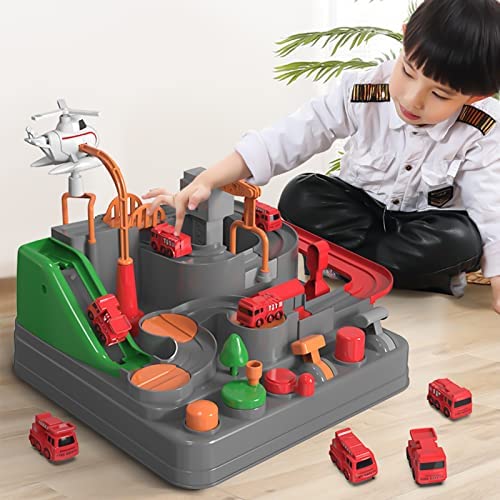 Kids Race Track Toys For Boy Car Adventure Toy For 3 4 5 6 7 Years Old Boys Girls Puzzle Rail Car City Rescue Playsets Magnet Toys W/ 3 Mini Cars Preschool Educational Car Games Gift Toys - Track and Vehicle Play Edition
