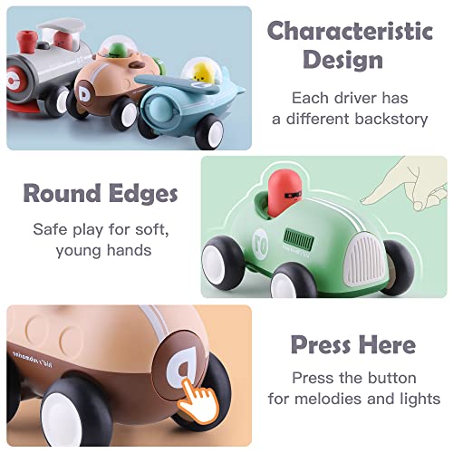 Promo Baby Car Toys W/ Lights Music Toddler Push And Go Friction Powered Toy Set Kids Electronic Submarines Vehicle Playset Birthday Gift For 12 18 Month 1 2 3 Years Old Boys Girls Infants - Ocean Adventure Play Edition