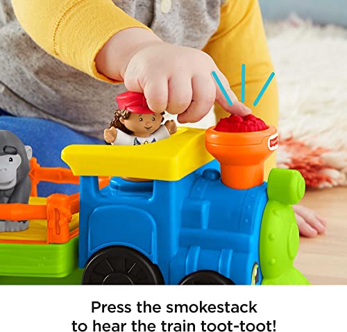 Little People Zoo Train Toy With Music And Sounds For Toddlers 1 Conductor And 2 Animal Toy Figures Choo-Choo Zoo Train - Railway-Themed Play Edition