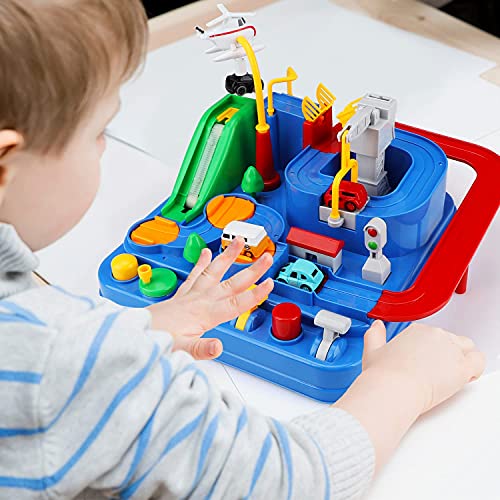 New Car Adventure Toys Race Track For Toddlers – Boy Toy & Race Tracks For Boys – Toddler Car Toys Preschool Educational Toy Cars For Kids 3 4 5 6 7 Year Old Car Track Gifts For Kids - Track and Vehicle Play Edition