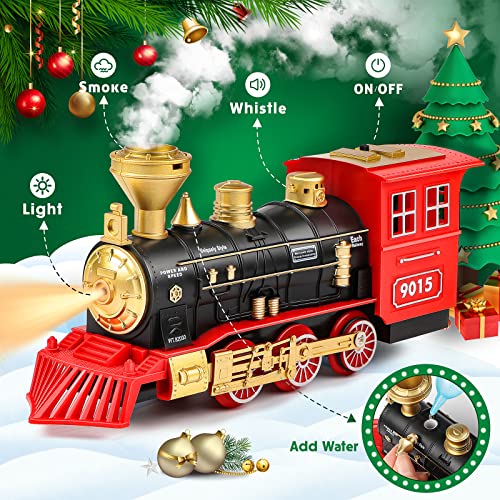 Cheap Train Set – Train Toy For Boys Girls W/ Smokes Lights & Sound Railway Kits W/ Steam Locomotive Engine Cargo Cars & Tracks Christmas Gifts For 3 4 5 6 7 8+ Year Old Kids Red - Railway-Themed Play Edition