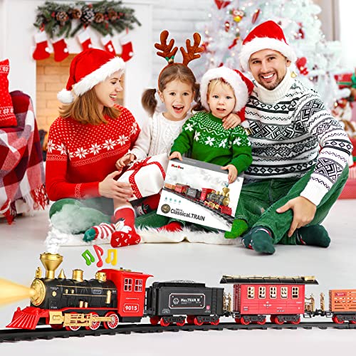 Cheap Train Set – Train Toy For Boys Girls W/ Smokes Lights & Sound Railway Kits W/ Steam Locomotive Engine Cargo Cars & Tracks Christmas Gifts For 3 4 5 6 7 8+ Year Old Kids Red - Railway-Themed Play Edition
